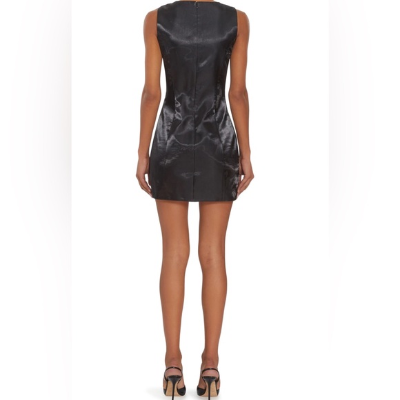 Amanda Uprichard NWT Black Puzzle Lame Shiny Sheath Mini Dress - Picture 3 of 9